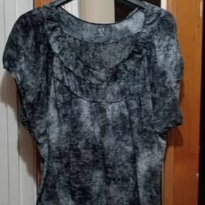 a.n.a Charcoal Camouflage Women's Blouse